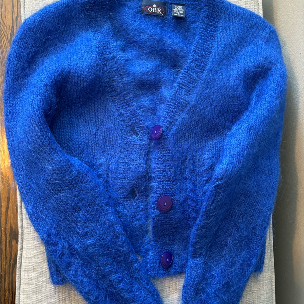 Vintage mohair wool cropped cardigan